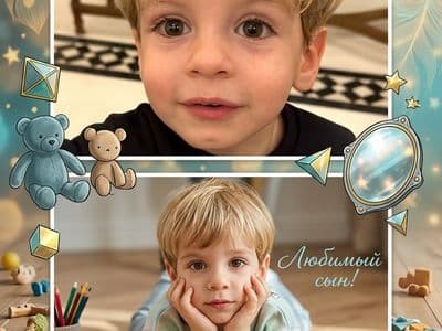 Коллаж на день рождения сына с помощью нейросети из ваших фотографий