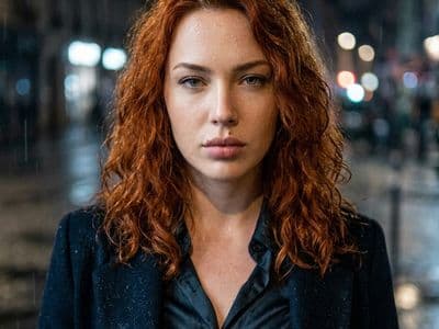 Фотосессия под дождём в нейросети