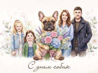 Всемирный день собак — создание открыток и фото через нейросеть