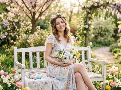 Фотосессия на Пасху для девушки с нейросетью — идеи и образы для снимков