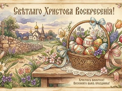 Старинные открытки с Пасхой — генерация ретро фото и видео нейросетью